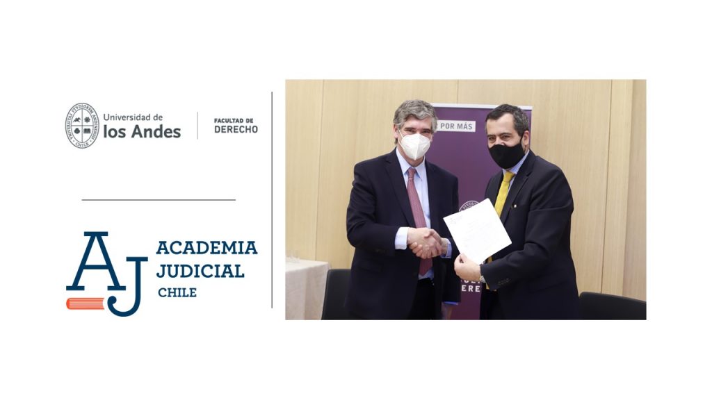 Firma de convenio entre la Universidad de los Andes y la Academia Judicial en septiembre 2021.
