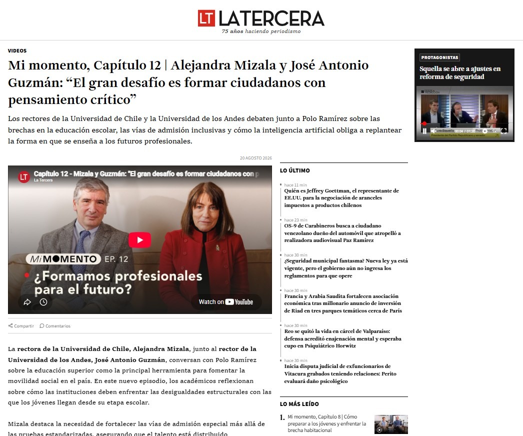 Mi momento, Capítulo 12: Alejandra Mizala y José Antonio Guzmán