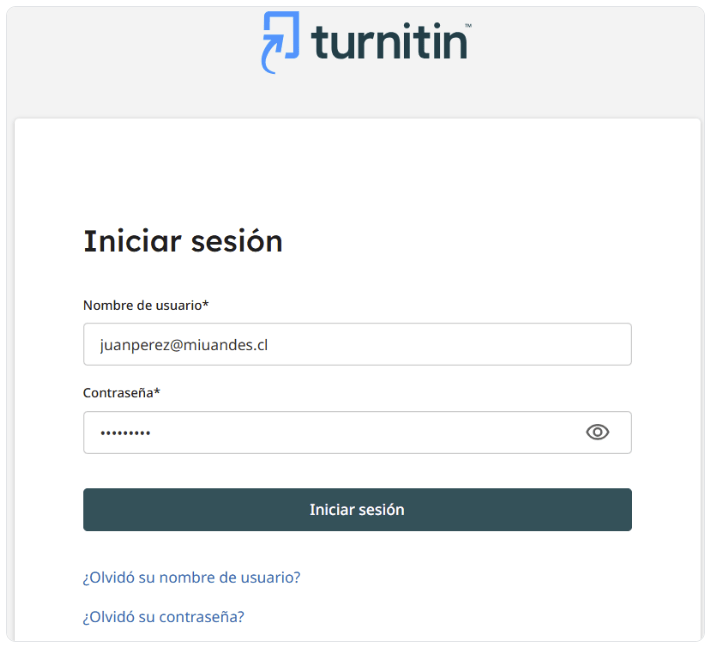 Turnitin 9 Inicio de sesión en Turnitin